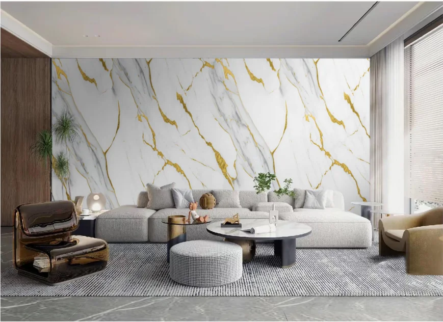 Factory price 1220mm*2440mm 3mm white high gloss uv mable wall panel spc uv wall panel waterproof wall louver panel