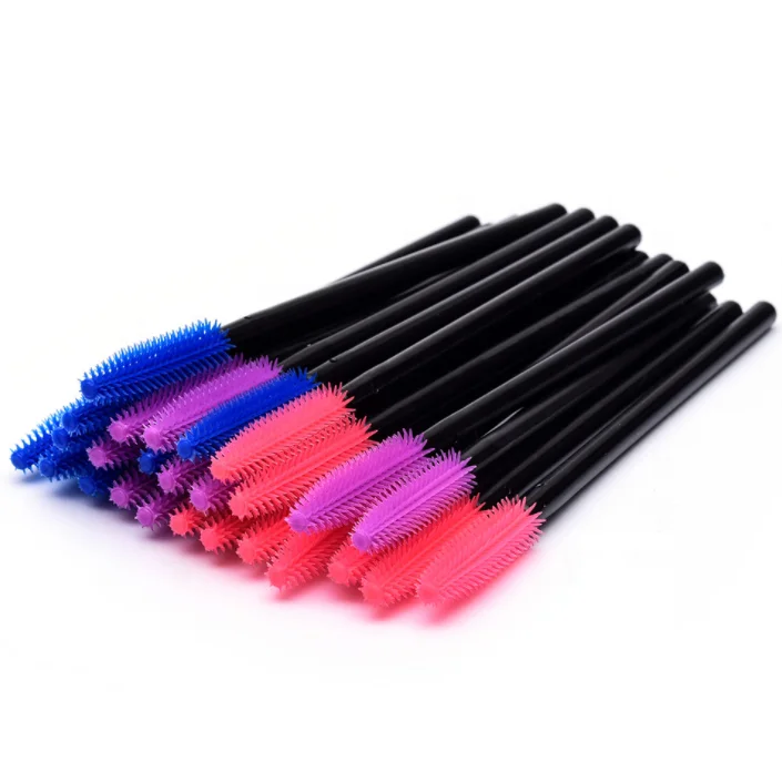 50pcs Disposable Silicone Eyelash Brush Make Up Gloss Wands Applicator Eyelash Extension Tool