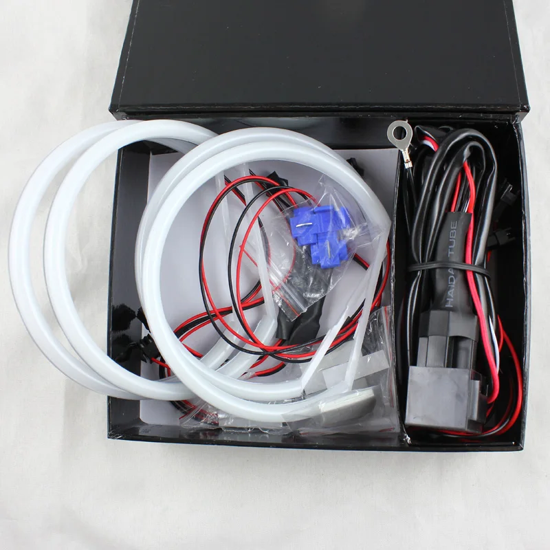 FSYLX Led Angel Eyes for BMW E36 E38 E39 E46 LED Headlights DRL Running Light  Halo Rings Projector Angel Eyes 4*131mm