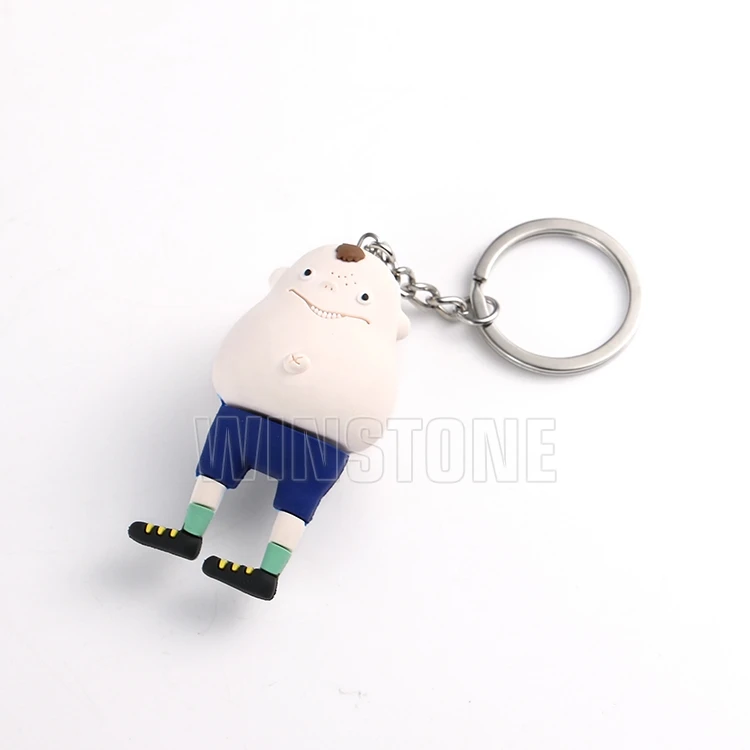 Custom 3D Soft PVC Figure Toys Cute Dustbin Keychain