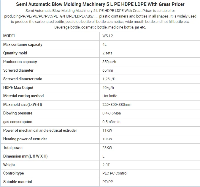 Second Hand pp jerry can machine machinery blowing moulding machine price