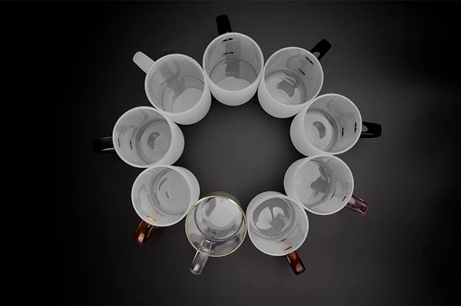 Borosilicate 10oz clear sublimation glass blanks cup sublimation beer can glass with colorful handle