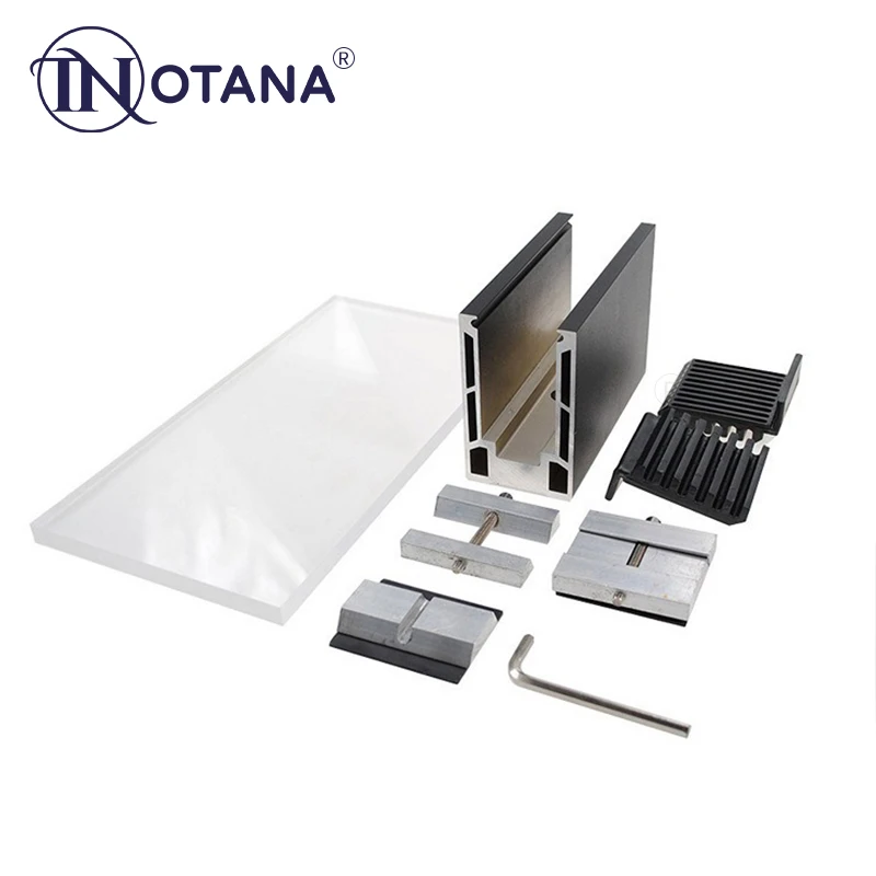 Aluminum alloy U-shaped glass railing outdoor floor standing glass fence office building glass balcony