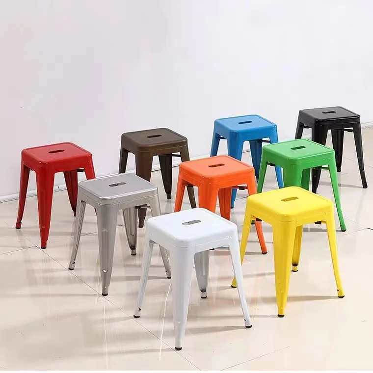 K&B wholesale high quality industrial black stackable metal bar stool chair kitchen bar stools