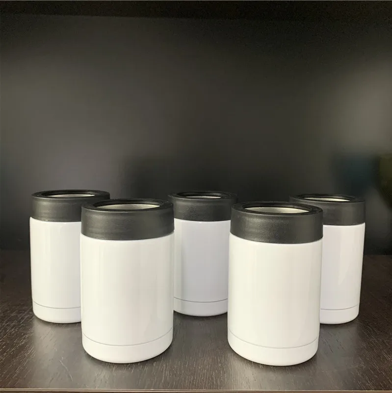 Factory Price 12oz Can cooler white sublimation blanks double wall stainless steel Can Insulator for diy printing
