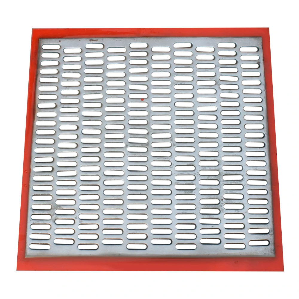 Poly urethane PU  rimmed perforated crusher metal plate sieve stainless steel perforated sieve plate