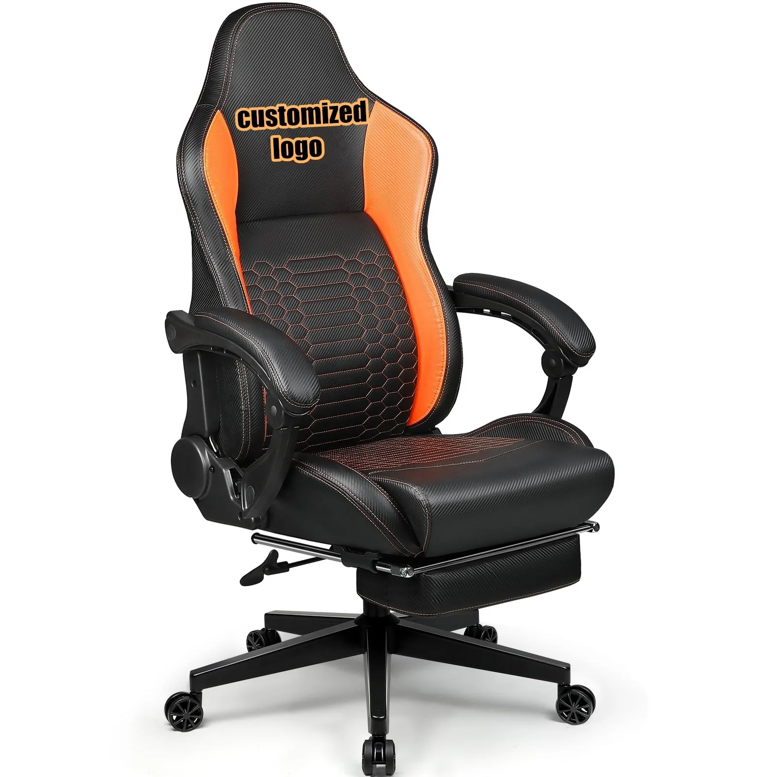 Factory Height Adjustable chair comfortable orange leather ergonomic PC computer game chair massage silla gamer gaming chairs