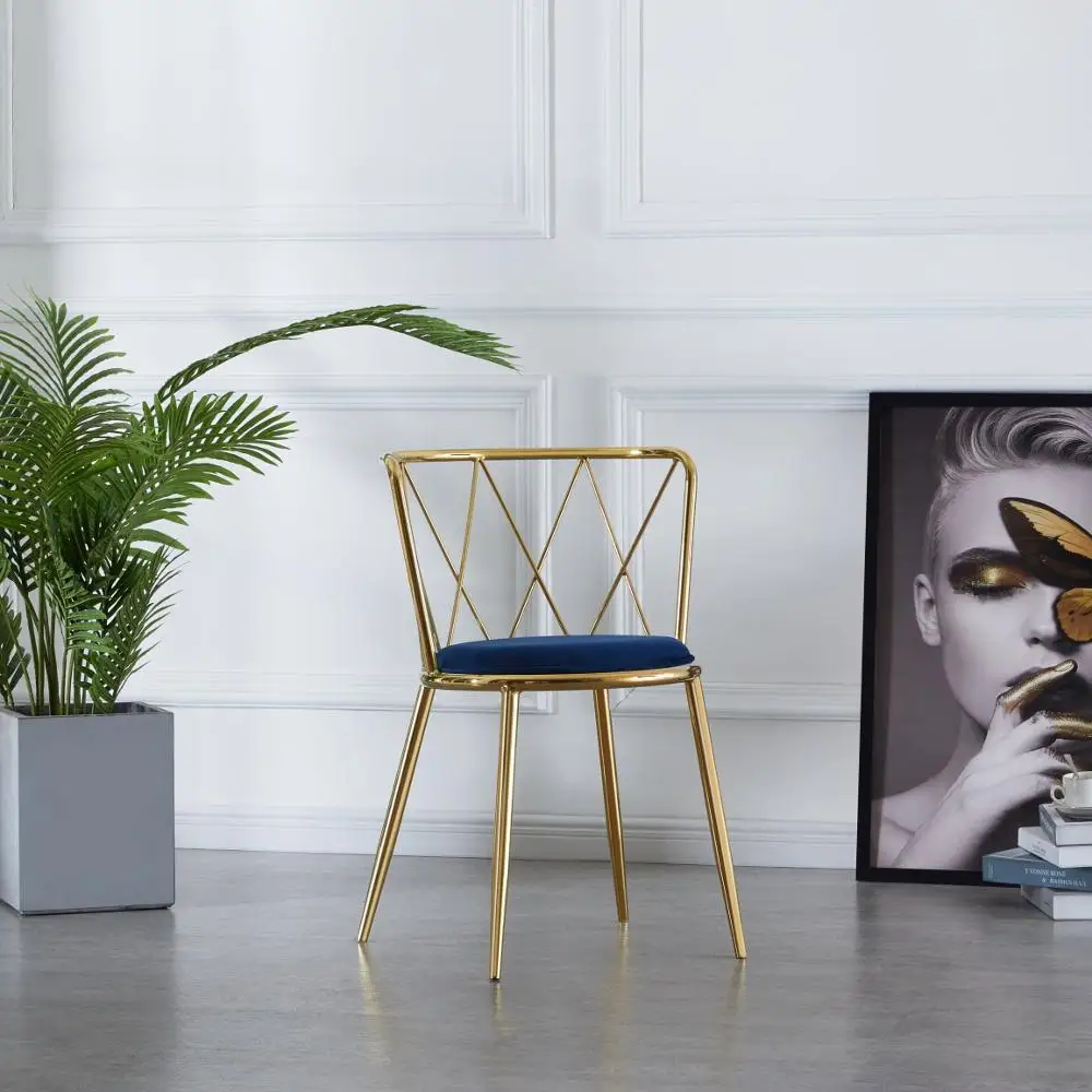 Современная бархатная серая эргономичная мебель для дома металлический обеденный