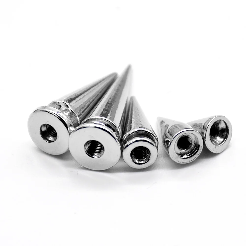 Punk Rivet Pointed Nail Gothic Style Button Alloy Silver Rivets Buckle Long Spikes For Clothes Crafts Leather Rivets