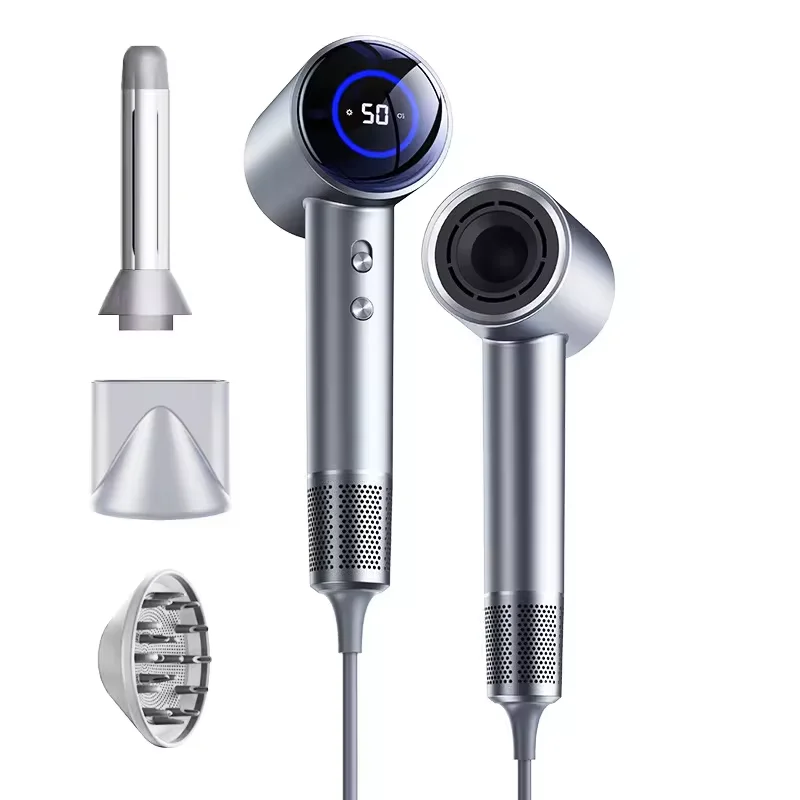 Compact Professional 1600W Salon Hair Dryer with Ionic High-Speed Blow Plastic Concentrator Nozzle for Home Hotel Car Garage