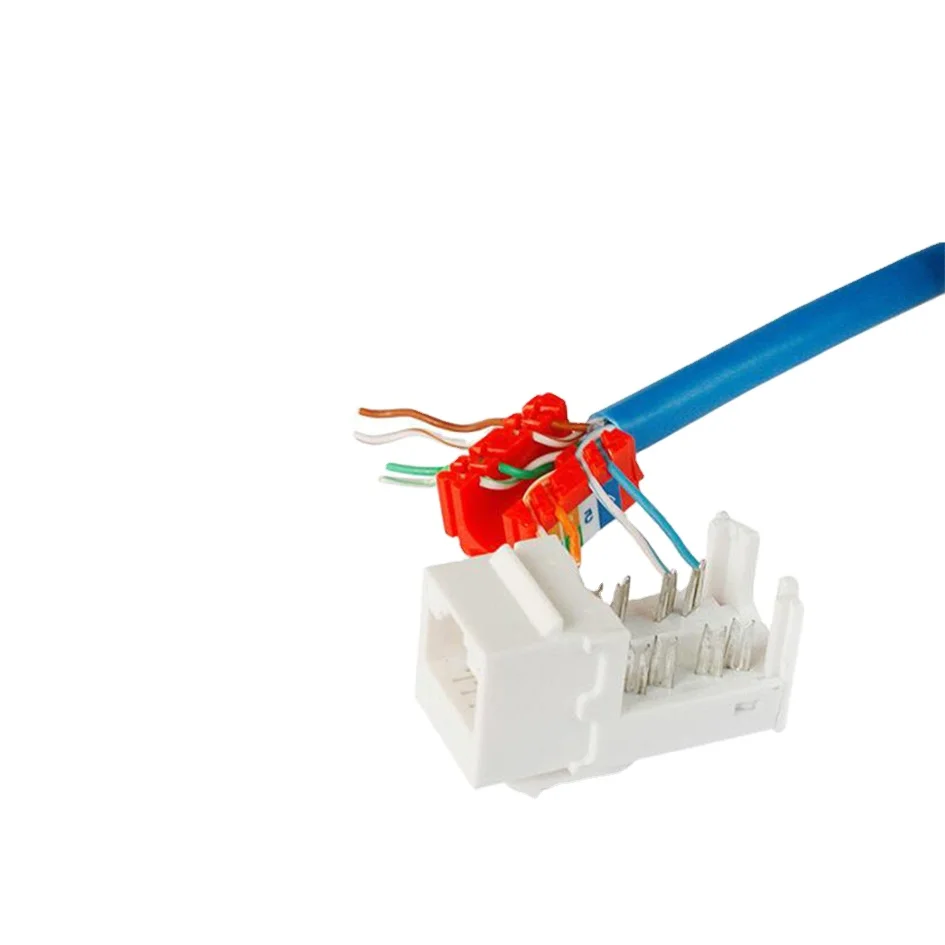 ANSHI Network CAT6 90 Degree UTP Toolless Wall Jack RJ45 Keystone Jack