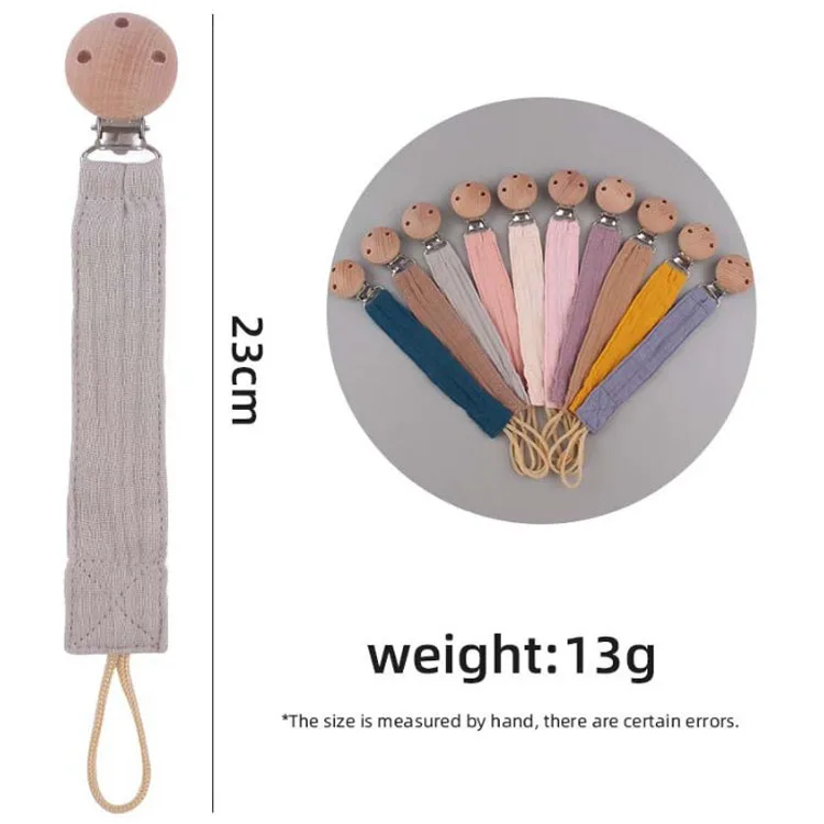 New safe cotton multi - color baby pacifier anti - lose chain pacifier clip baby cotton pacifier chain wood clip