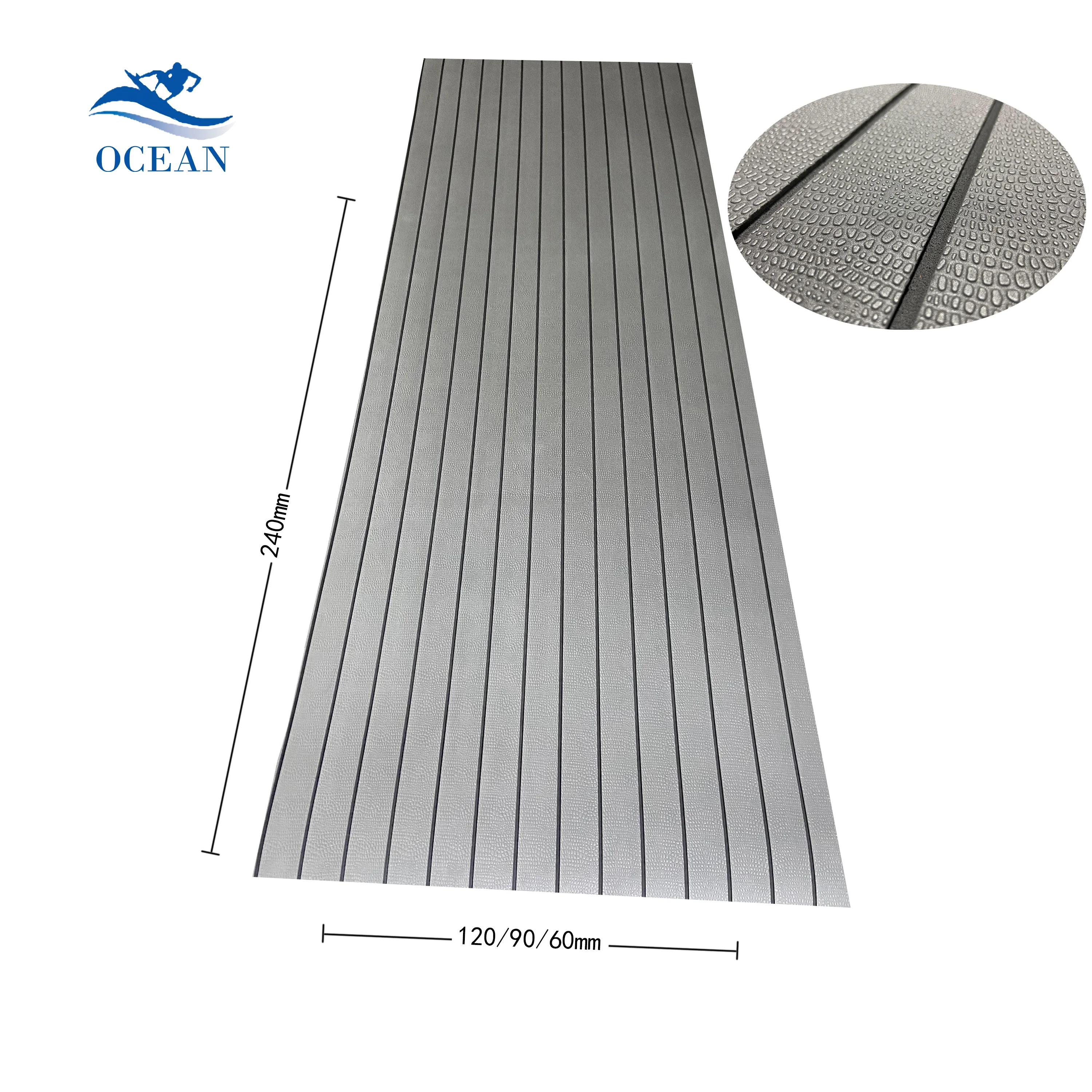 Ocean Oem 3M Adhesive Crocodile Pattern Eva Foam Synthetic Teak Marine Deck Non Skid Waterproof Yacht Carpet Boat Flooring