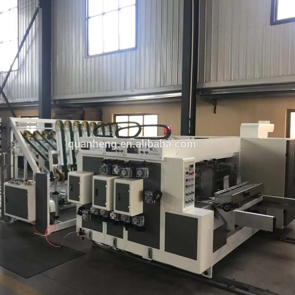 mini automatic flexo printer slotter with stacker machine / mini printing machine / box printing machine