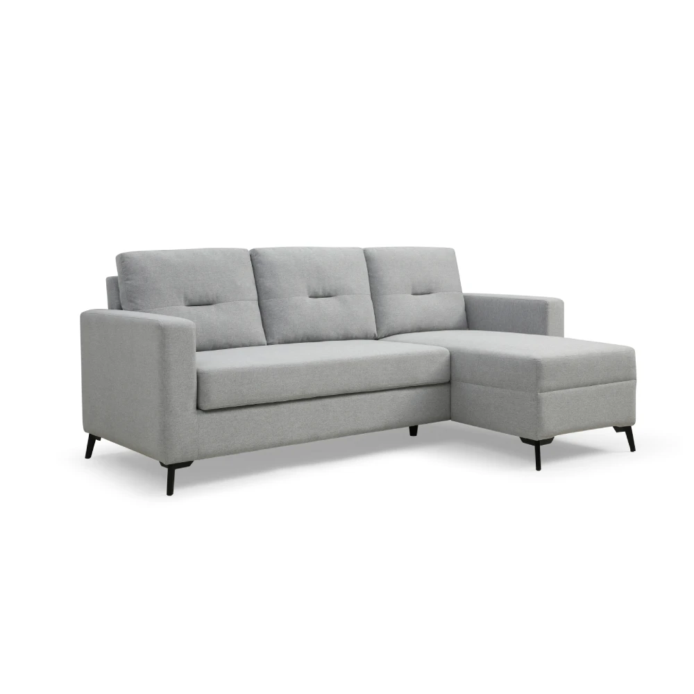 VASAGLE New 3 Seat L Shaped Corner Sofa Bed Living Room Fabric Pull Out Sofa Bed