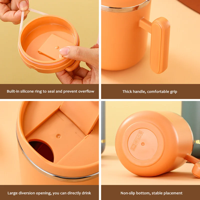 2024 High quality thermos cup stainless steel breakfast milk coffee cup office mug large capacity thermos cup