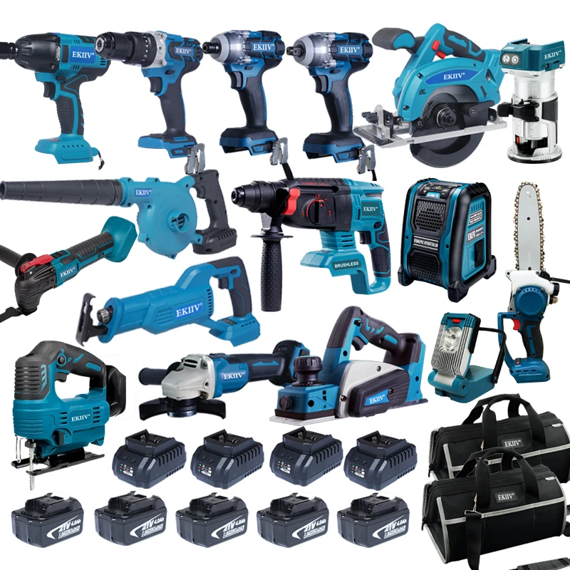 OEM EKIIV Factory 21v Portable Electric cordless Pulse Brushless Screwdriver Compact Wireless Impact Drill Lithium Battery kit