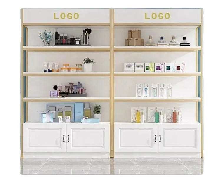 Multipurpose beauty salon display shelf showcase beauty products display rack gondola shelves