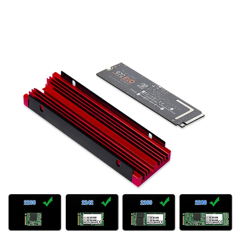 Жесткий диск SATA NVME NGFF M2 SSD алюминиевый радиатор с вентилятором охлаждающий плавник