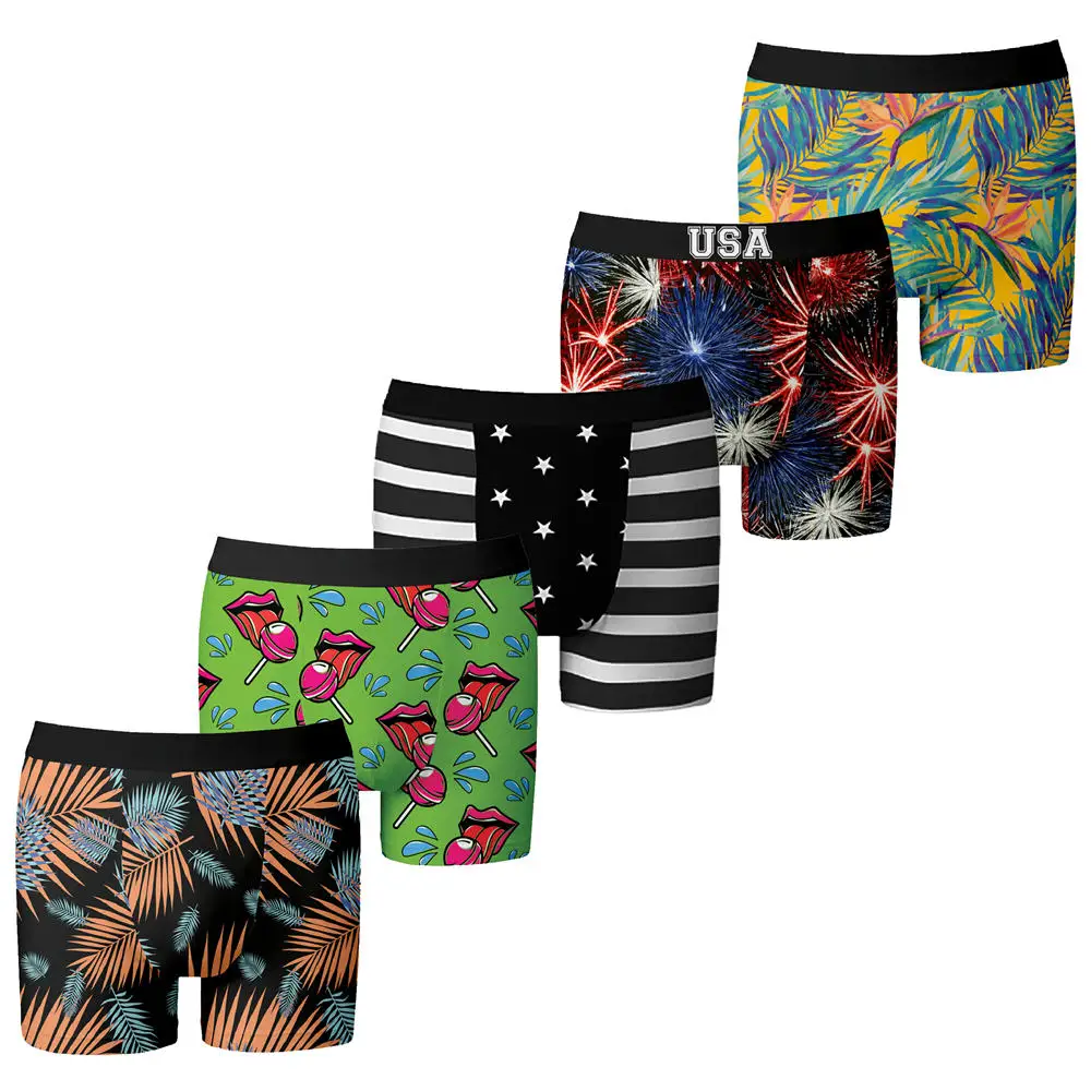 JSMANA 2021 new fashion private label cotton print boys men box boxer shorts underwear custom mens underwear boxers man