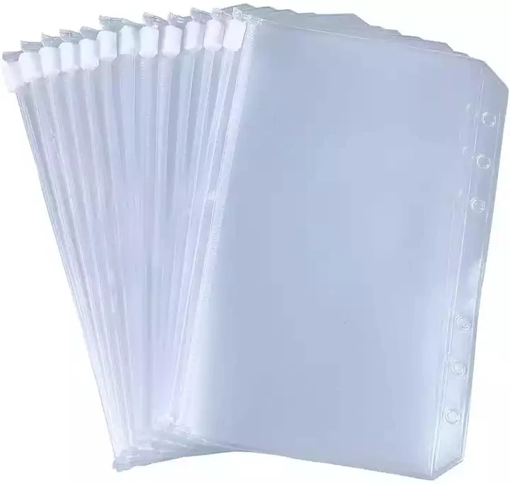 Hot Selling Wholesale A4 A5 A6 A7 Binder Pocket Money Binder Clear PVC Cash Envelope Budget Binder