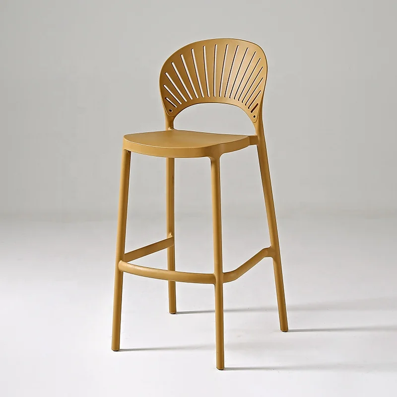 HE-020,Manufactory Modern Simple Plastic PP High Bar Chair Nordic Shell bar Chair Leisure Backrest Bar Chair