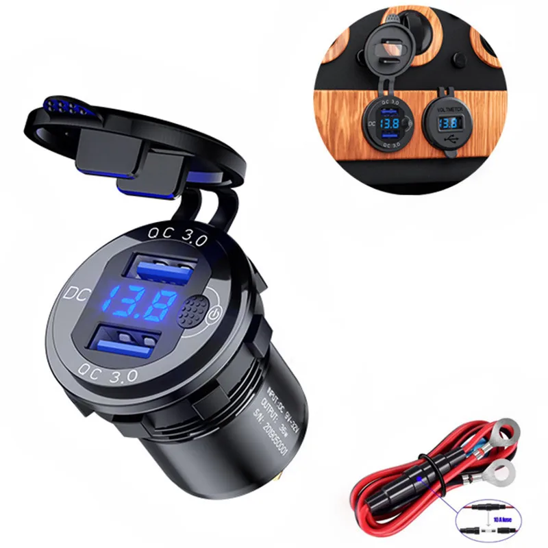 Universal 12v voltmeter quick charger for electric motorcycle car RV