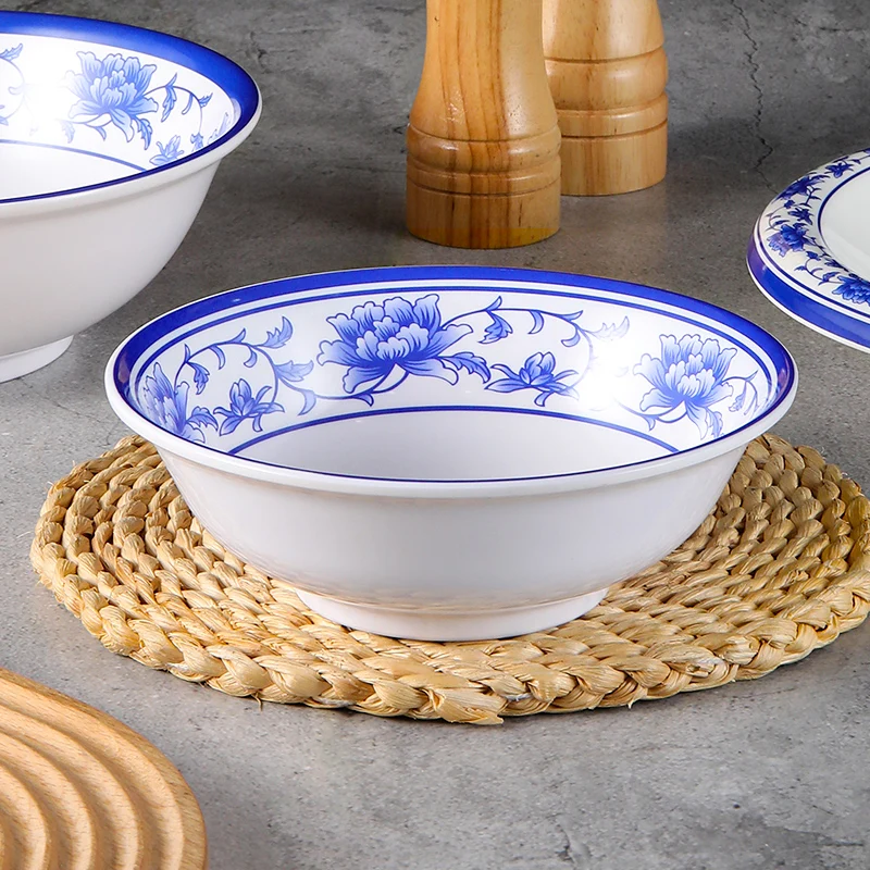 OEM 100% melamine dishes unbreakable plates and bowls melamine plates decal paper noodle ramen melamine bowl