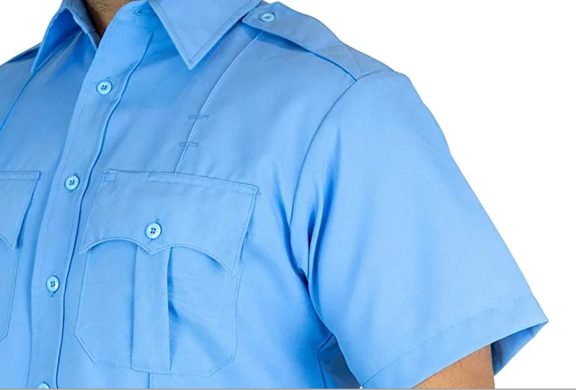 Short Long Sleeve Shirt Security Guard Uniform Custom Summer Blue Black Uniform Shirts with Epaulettes Uniform Shirt Class a