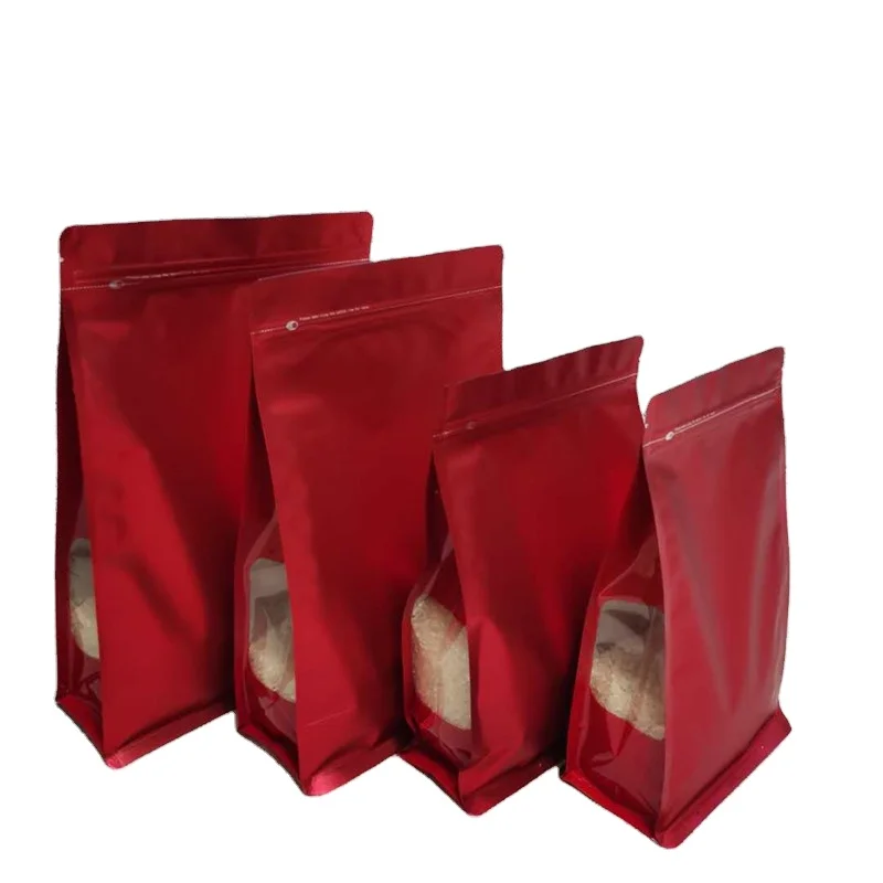Многоразовый, экологически чистый, биоразлагаемый, с плоским дном, с застежкой-молнией, односторонний клапан, восьмисторонний упаковочный пакет из алюминиевой фольги