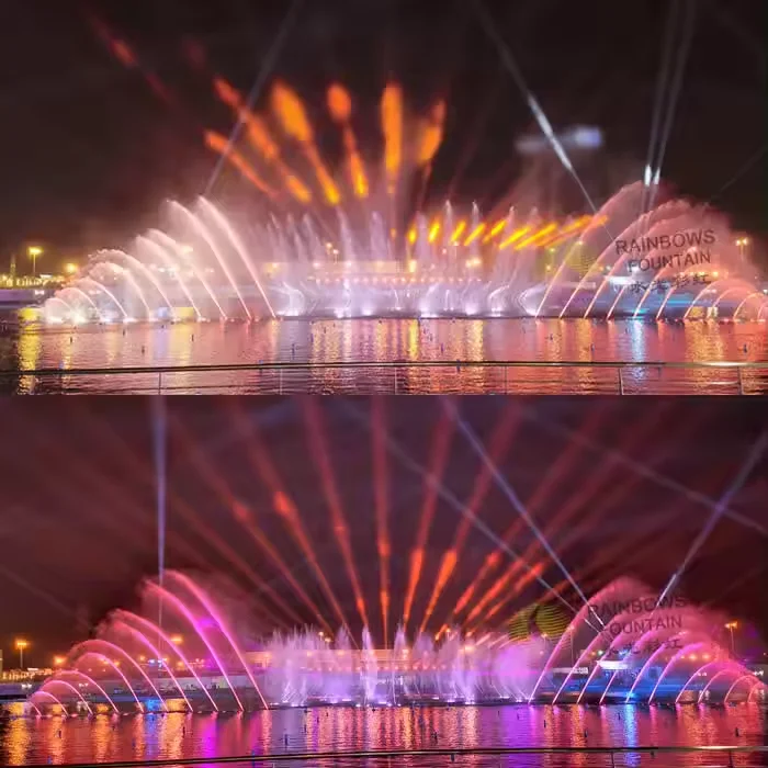 Famous Rainbows Fountain Free Customized Outdoor Landmark LED Musical Fountain Large Music Dancing Water Fountain