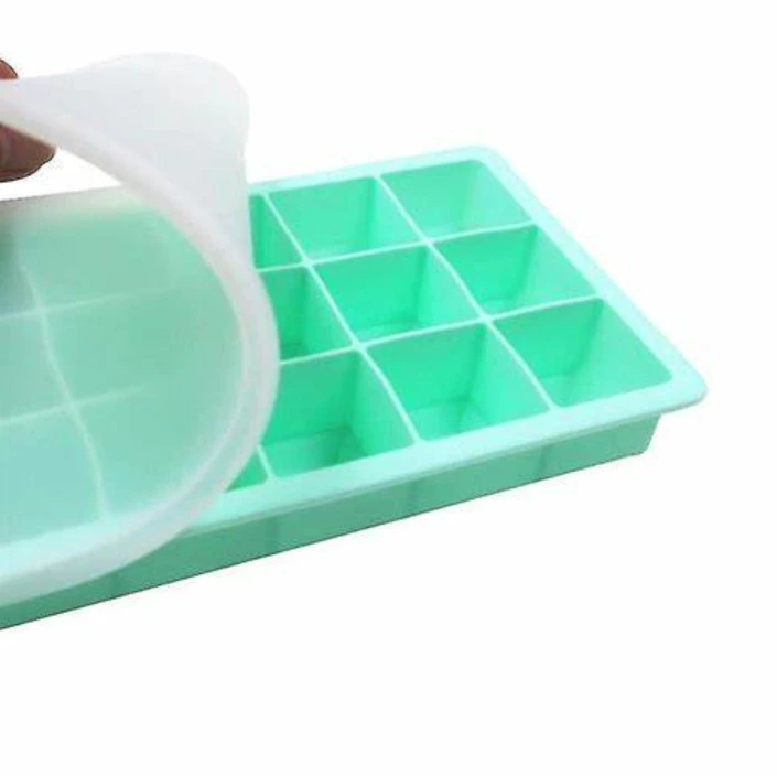 Ice Cream Tools BPA Free Whisky Ice Cube Making Mold 21 Grids 36 Grids Silicone Ice Cube Tray with Lid