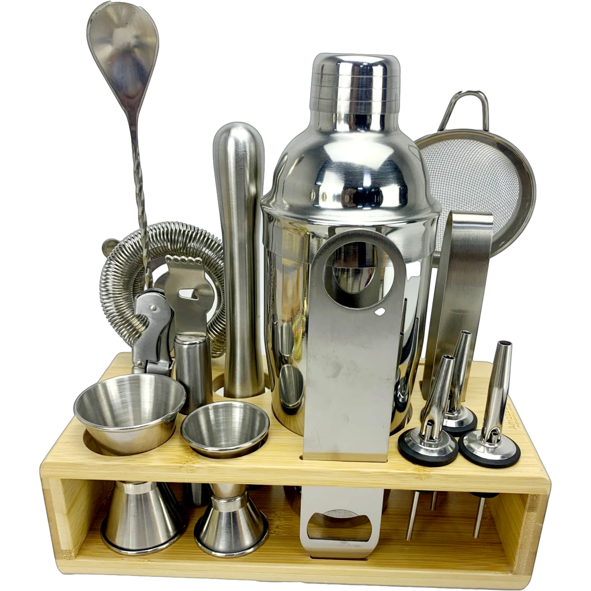 Набор из 15 предметов, шейкер для коктейлей из нержавеющей стали, миксер, набор инструментов для коктейлей и бара, посуда для бара из нержавеющей стали, набор инструментов для бармена