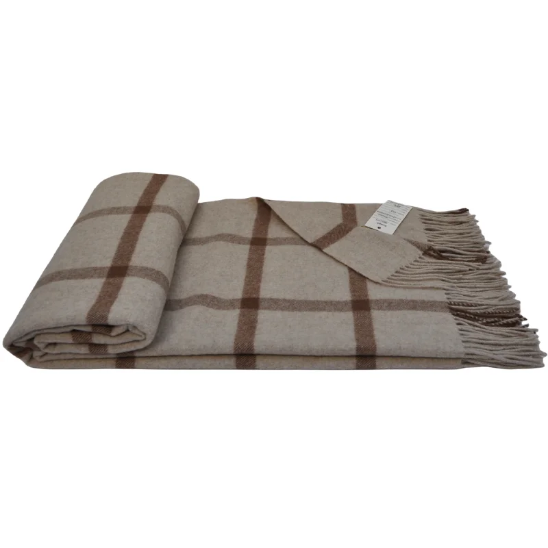 BLUE PHOENIX plaid blankets 100% wool cozy soft plaid tartan luxury custom for sofa couch travel outdoor picnic