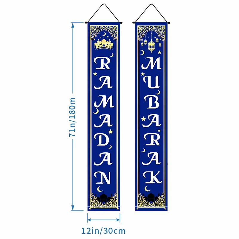 Islamic Ramadan Tapestry Decoration Cloth Muslim Wall Background Cloth Eid Moon Print Hanging Cloth Banner For Room Decorations