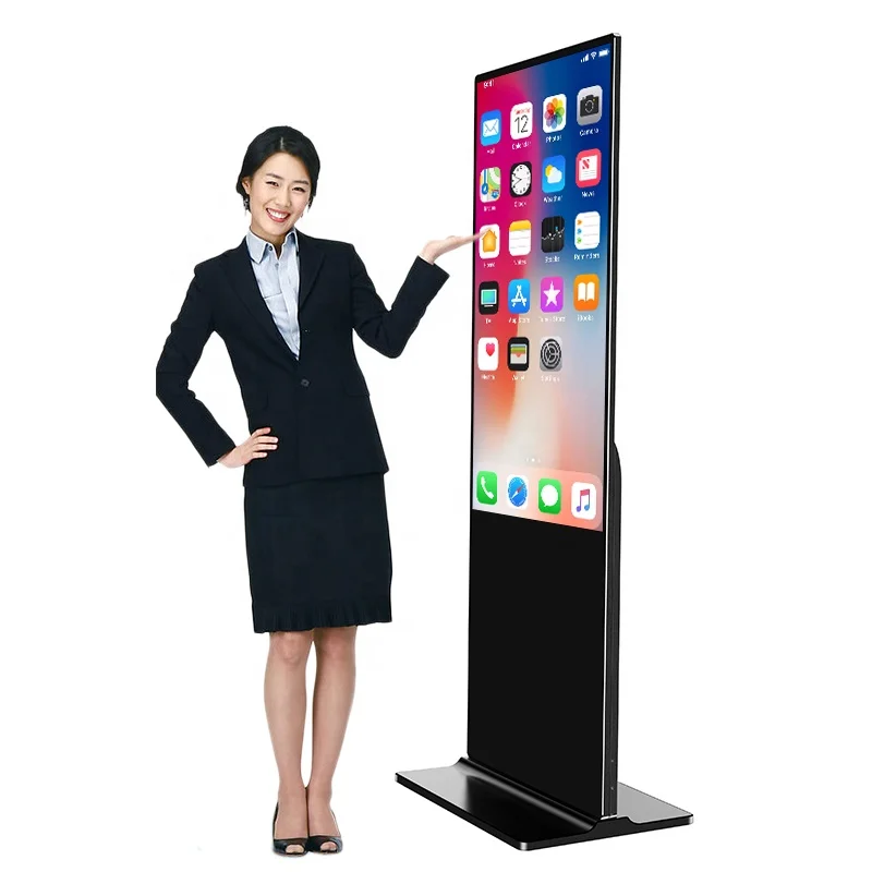55 Inch Indoor Lcd Advertising Totem Kiosk Android Foldable Advertising Screen Kiosk Digital Signage And Displays