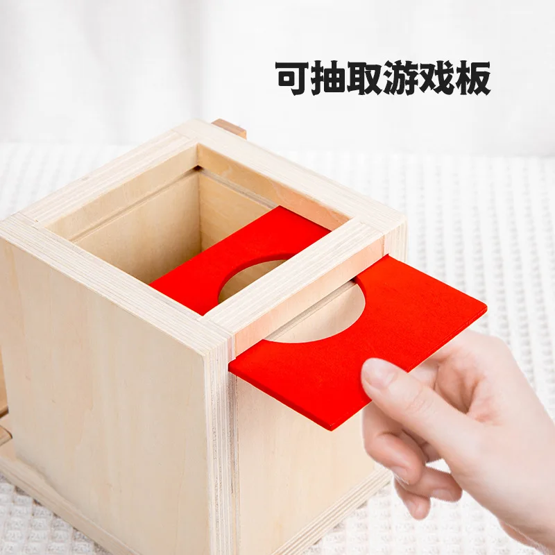 4-in-1 Object Permanence Box Coin Box Carrot Harvest Color Match Sticks Drop Game Wooden Montessori Motor Skill Toys for Toddler