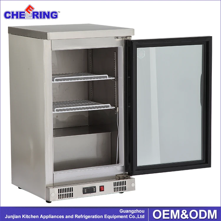 210L Factory Brand Wooden Case Home Beverage Beer Commercial Display Fridge With Glass Door