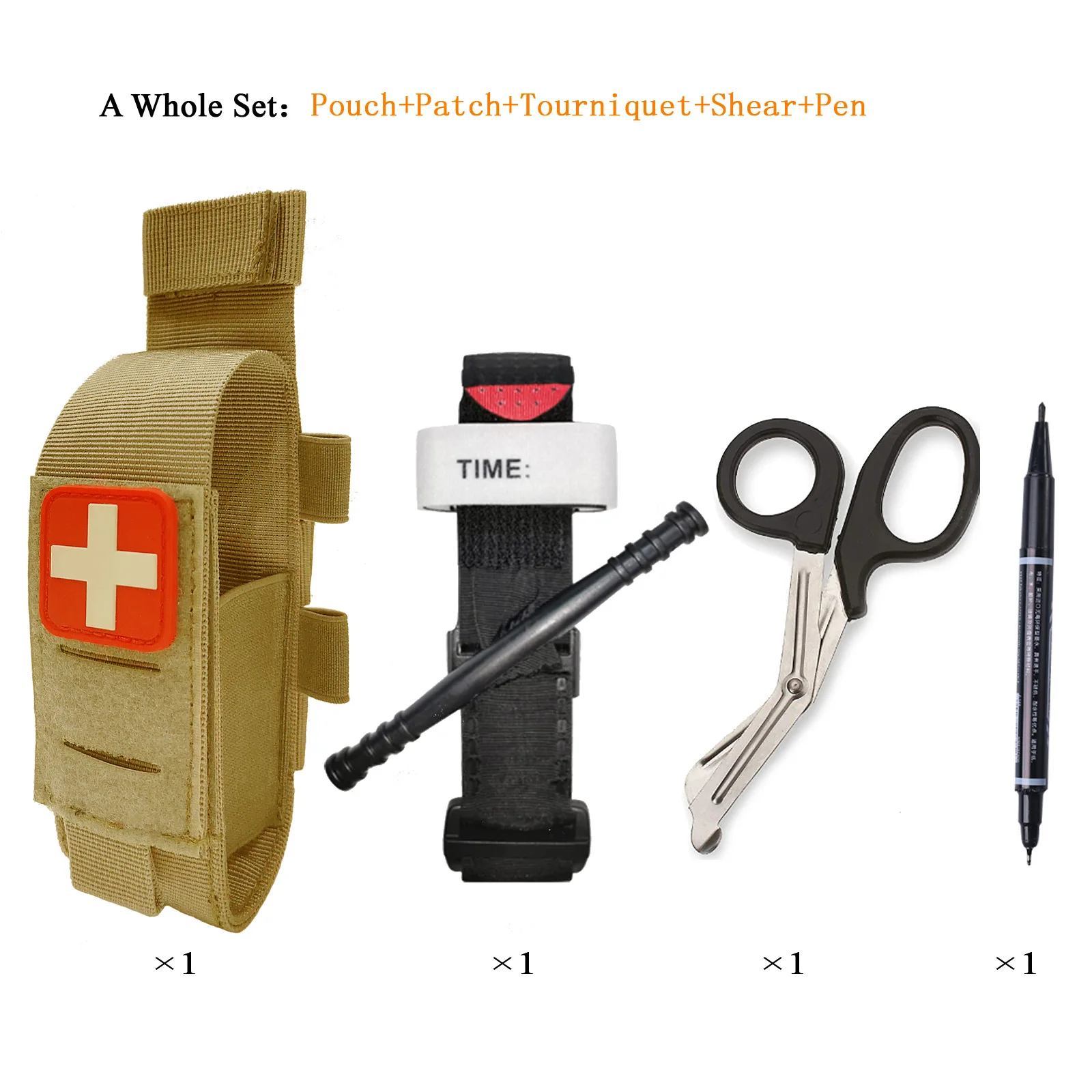 New High Quality Laser Cut Molle System Waterproof Durable Tourniquet Holder Tactical Medical Torniquet Pouch Shear Pen Set