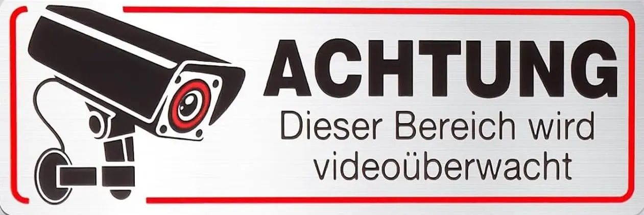 Customized Sign Stainless Steel Or Aluminum Look Extra Strong Foil (Attention This area is video-monitored) For The Letterbox