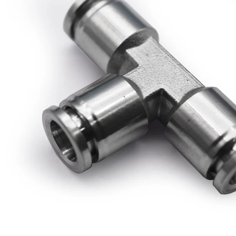 Stainless Steel Push-To-Connect Equal Tee Fitting 12mm Pneumatic Push-in Tee Union