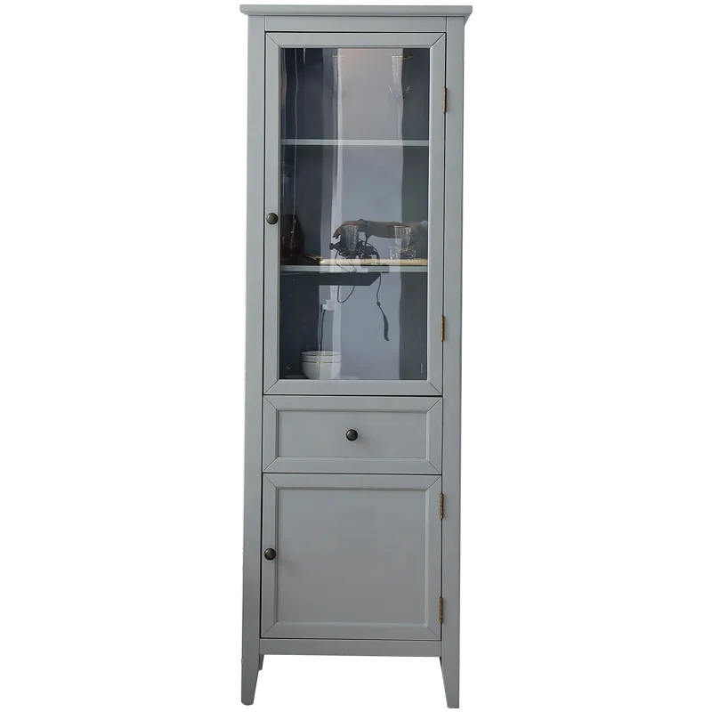 
Superior quality high grade crockery storage display cabinet showcase with drawer 