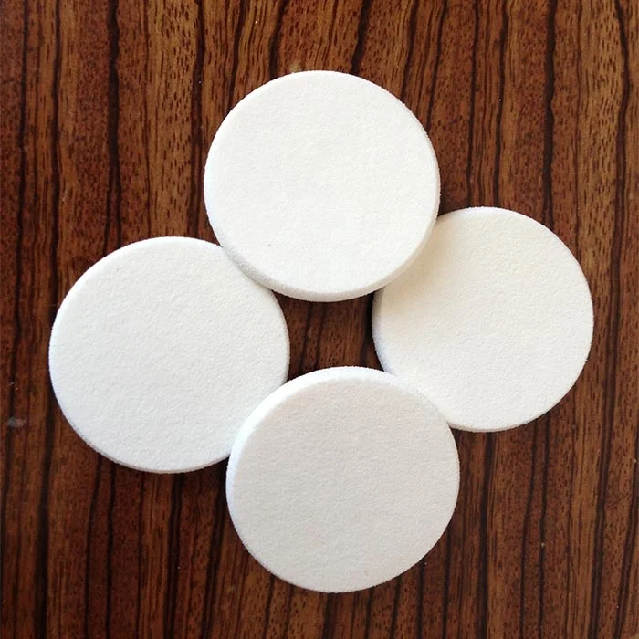 NBR White/beige Latex Flat Round Cosmetic Makeup Sponge NBR Puff