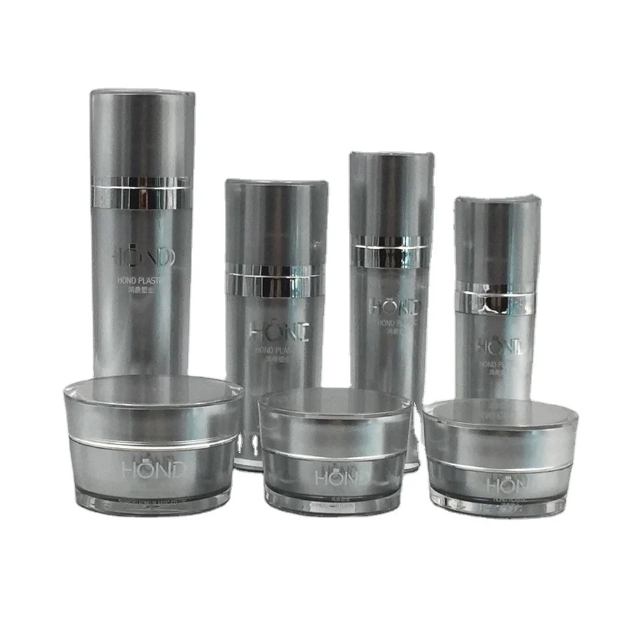 taperated v shape acrylic jar and bottle cosmetic set