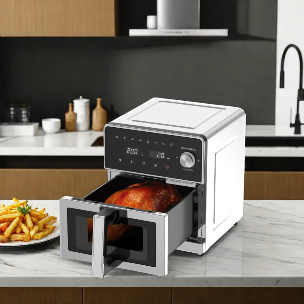 multifunctional air fryer oven 23L air oven with SS heat element, steak cage air oven with dry fruit