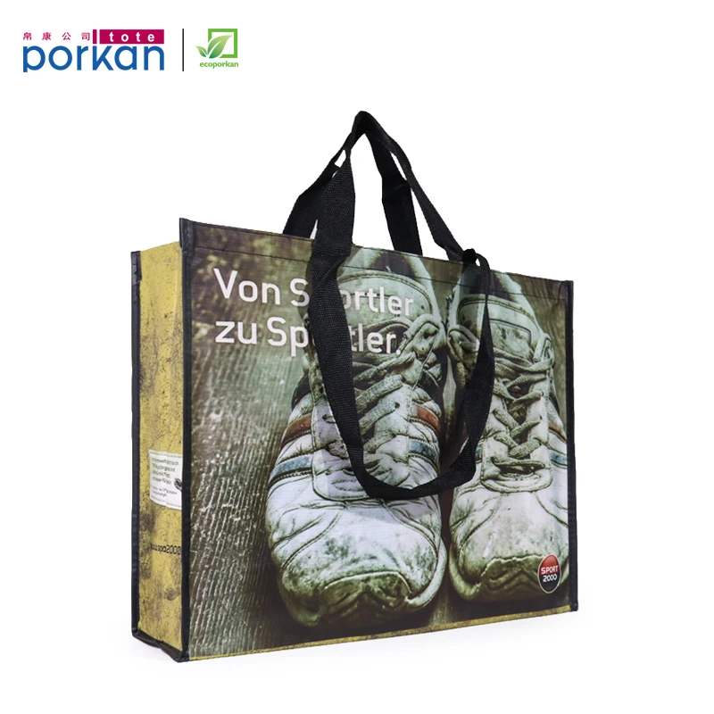 Top Sale Recyclable Custom rPET Shopping Bag, Reusable rPET Tote Bag, Extra Large Supermarket Eco Bag Made from Recycled Plastic