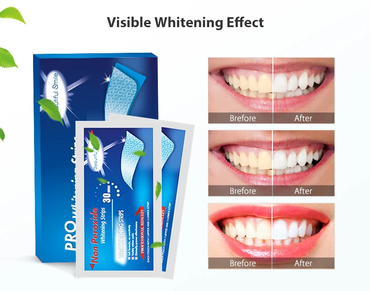 
OEM Dental Whitening 3D Teeth Strips Non-peroxide Black Activated Charcoal Tooth Whitening Strips 