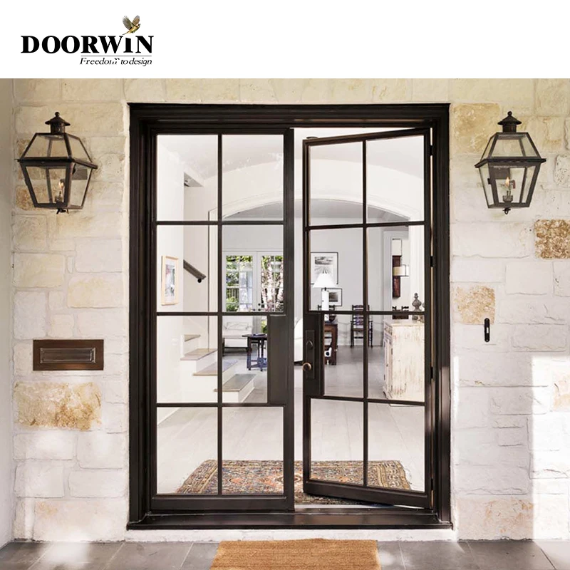 Doorwin TEXAS Aluminum French Design Aluminum Kitchen Modern Front Doors for houses Aluminum Frame Glass French Doors