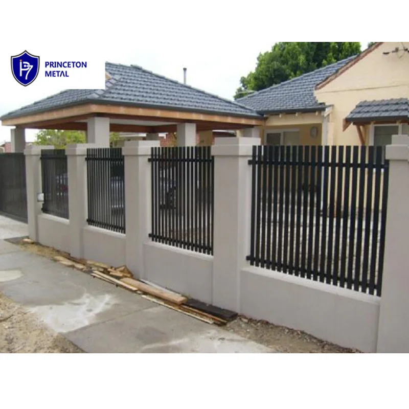 factory metal welded white black powder coated slat vertical garden aluminum picket fence