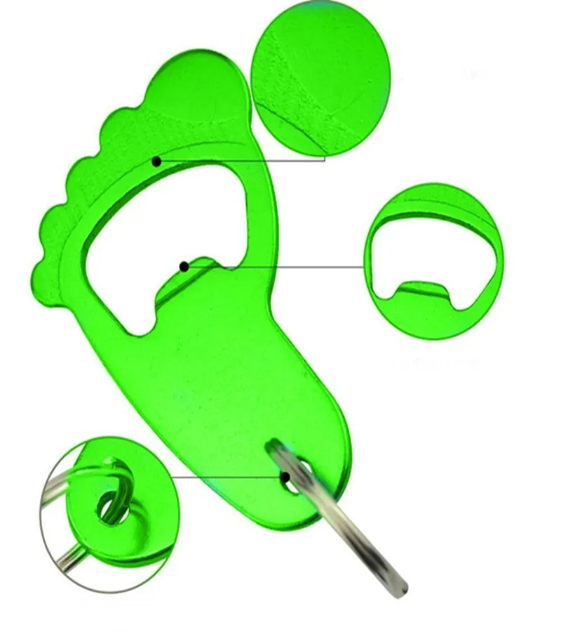 HXY best sale foot shape aluminum keychain bottle opener wedding souvenir key ring bottle opener for promotional gift